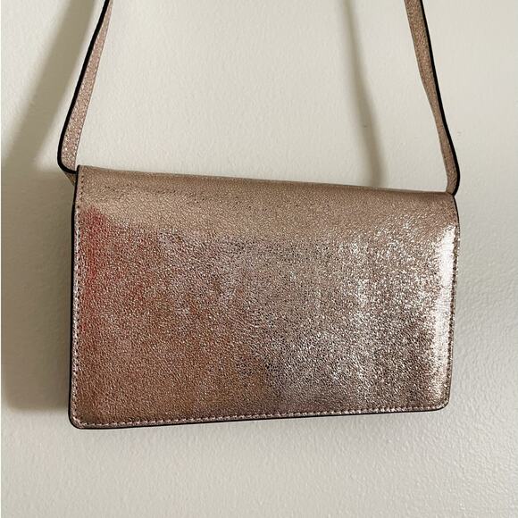 NWT Coach Foldover Clutch Rose Gold Crossbody - Picture 7 of 10